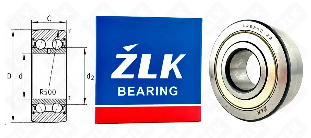 Подшипник шариковый  (LR5308ZZ) 40×100×36.5 мм ZLK