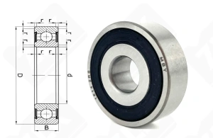 Подшипник 1614 2RS радиальный шариковый 9.25-28.5-9.25 мм