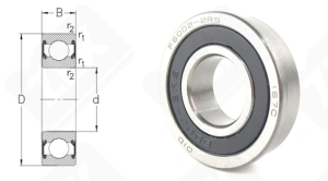 Подшипник 180102 (F60022RS) радиальный шариковый 15-32-9 мм