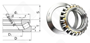 Подшипник 9039328 (29328) упорный роликовый самоустанавливающийся 140-240-60 мм