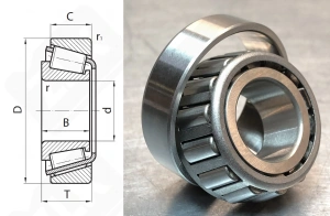 Подшипник 7303 (30303) радиально-упорный роликовый конический 17-47-15,25 мм