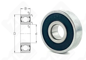 Подшипник 180029 (6292RS) радиальный шариковый 9-26-8 мм