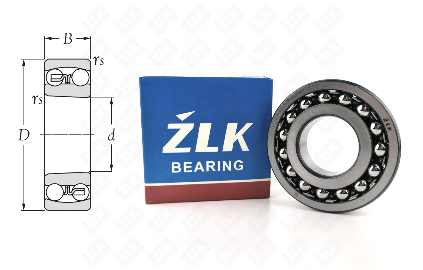 Подшипник шариковый 1308 Ш2 (1308Z2V2) ××23 мм ZLK