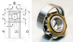 Подшипник 6100Л (7000CDM) радиально-упорный шариковый 10-26-8 мм