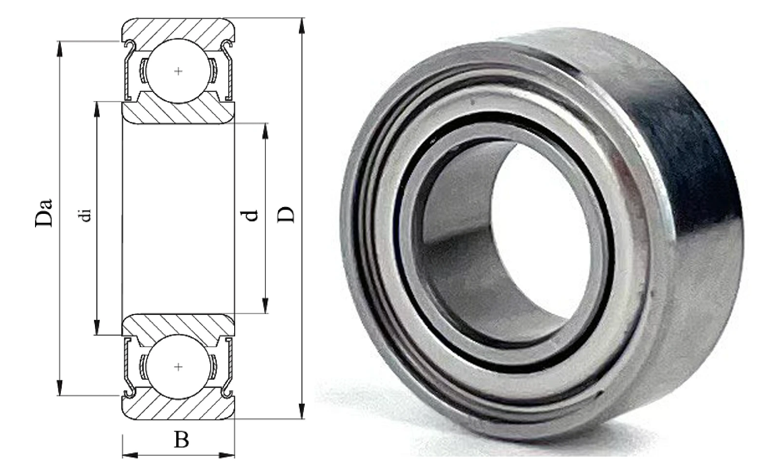 Подшипник шариковый  (R188ZZ) 6.35×12.7×4.76 мм OID