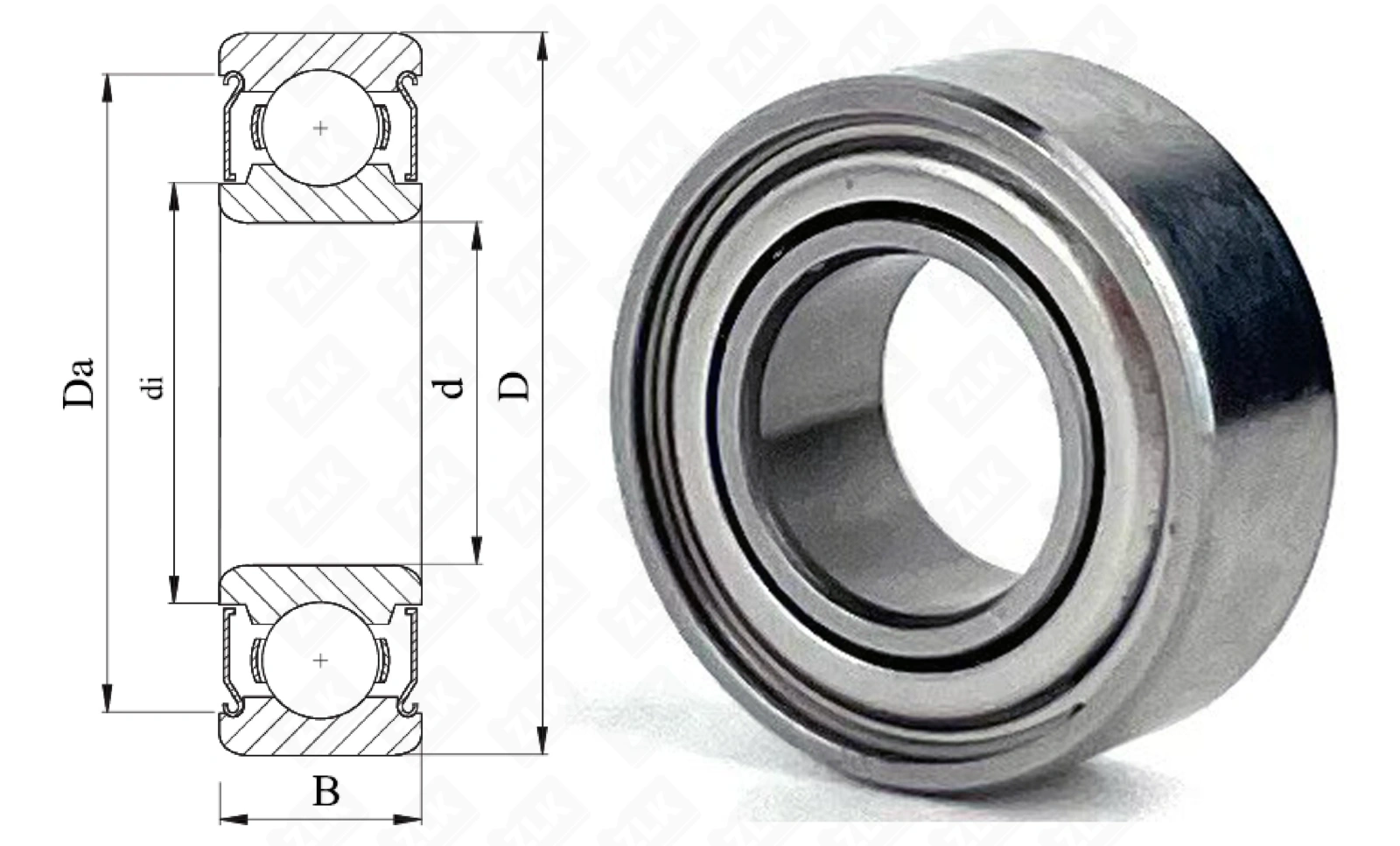 Подшипник шариковый (R188 ZZ) 6.35×12.7×4.76 мм OID
