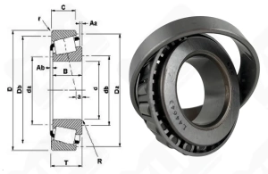 Подшипник 2007405 (L44643/L44610) радиально-упорный роликовый конический 25,4-50,292-14,224 мм