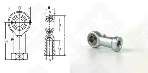Шарнирный наконечник SQ14*15CRS 14-19-73,5 мм