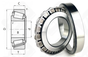 Подшипник 7228 A (30228) радиально-упорный роликовый конический 140-250-42 мм
