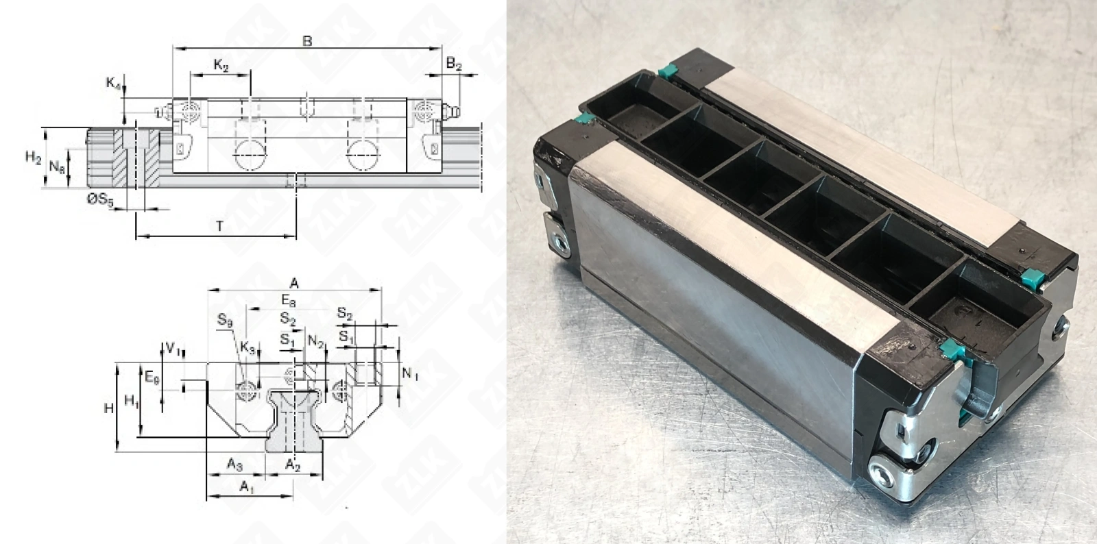 Каретка линейная SBG20FL ×× мм SBC