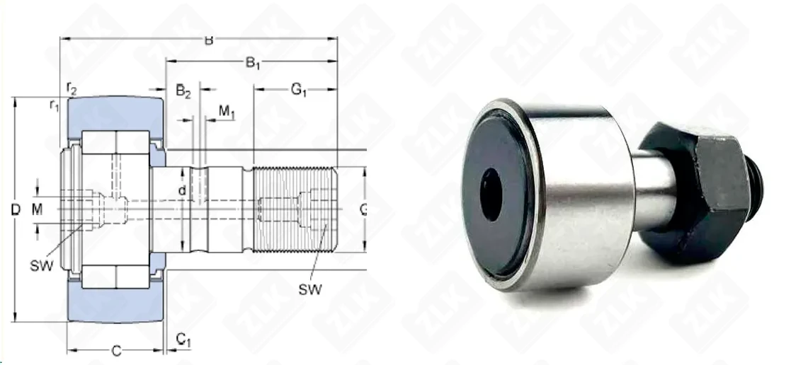 Подшипник роликовый  (KRV22PP) 10×22×13.2 мм OID