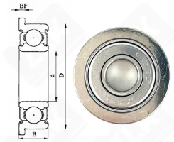 Подшипник F608 ZZC3 радиальный шариковый 8-22/25-7 мм