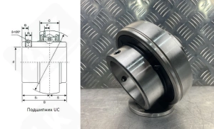 Подшипник 480208UC (UC208,YAR2082F) шариковый 40-80-49,2 мм