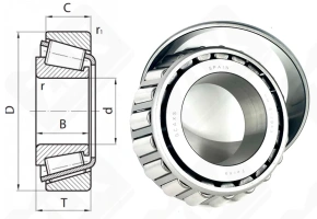 Подшипник HM813843/10 радиально-упорный роликовый конический 61,912-127-36,512 мм