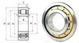 Подшипник 42313 Л (NJ313M) радиальный роликовый 65-140-33 мм