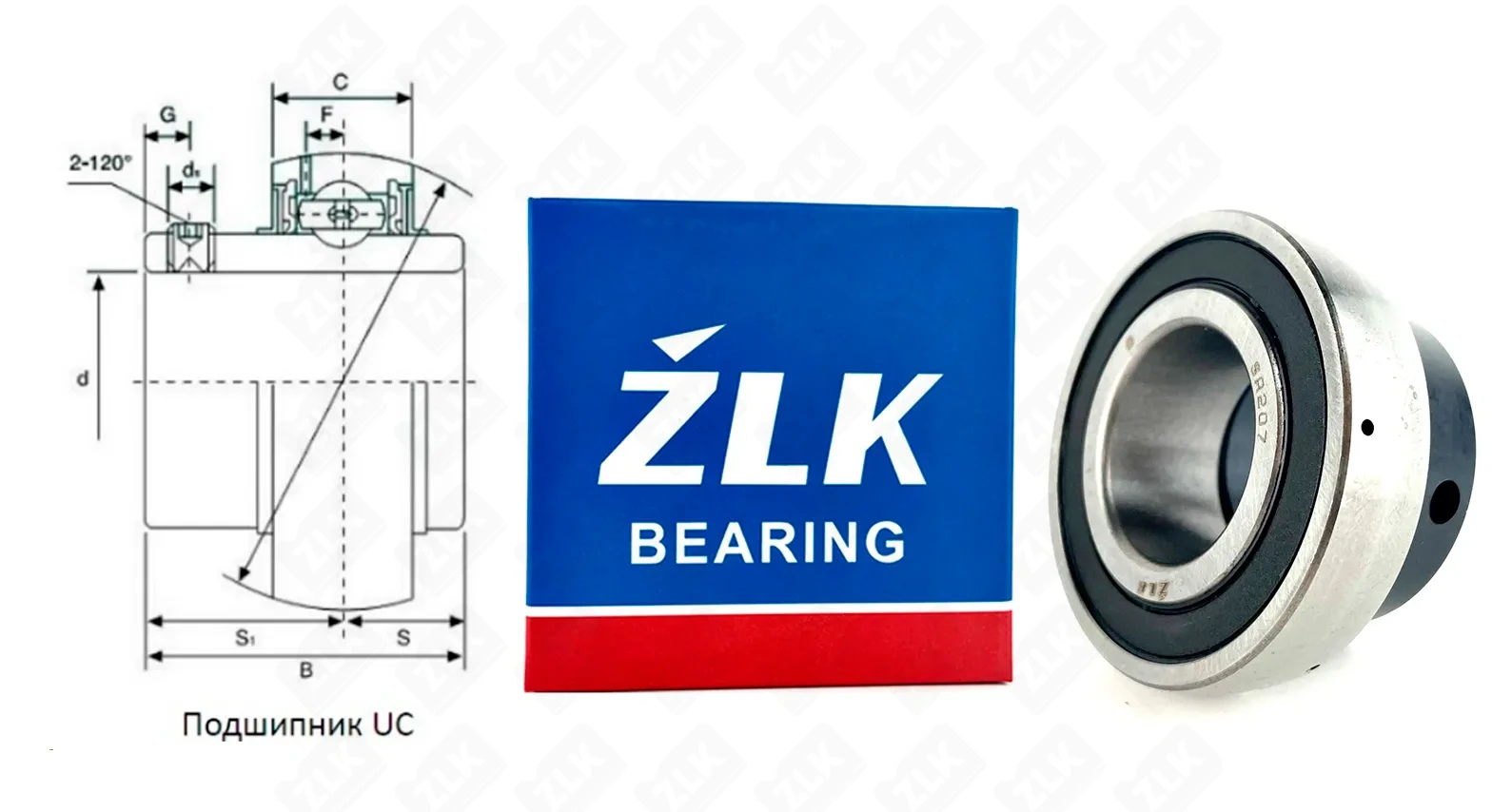 Подшипник шариковый 480207 (780207) SA (SA207) 35×72×17 мм ZLK