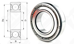 Подшипник 80105 (6005ZZ) радиальный шариковый 25-47-12 мм