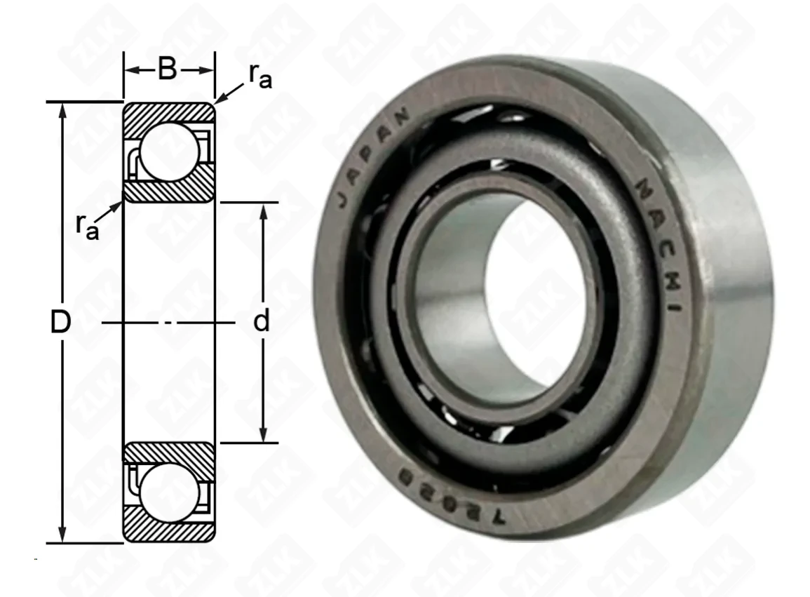 Подшипник шариковый 66202 (7202BEJ) 15×35×11 мм NACHI