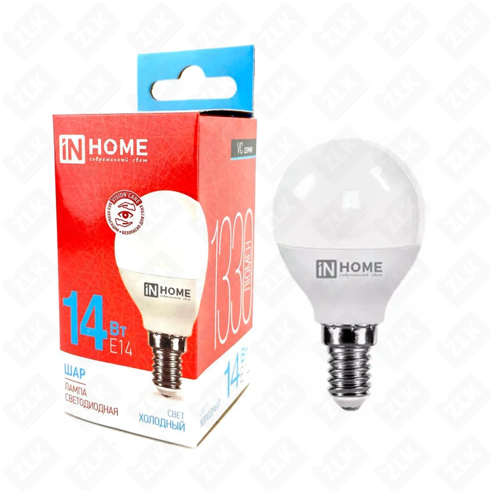 Лампа светодиодная LED-ШАР-VC 14Вт 230В E14 6500К IN HOME
