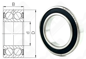 Подшипник 180110 (60102RS) радиальный шариковый 50-80-16 мм
