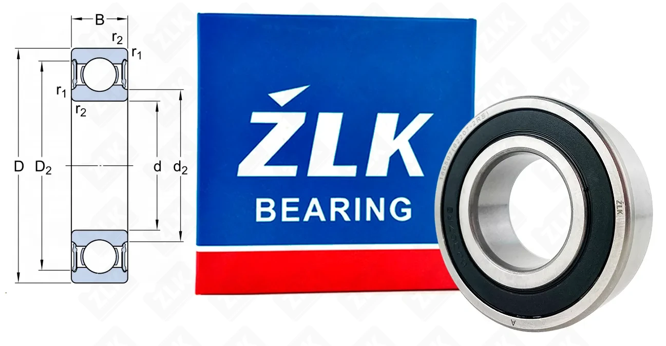 Подшипник шариковый 180507 (62207-2RS) 35×72×23 мм ZLK