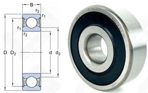 Подшипник 6304/17B17 2RS радиальный шариковый 17-52-17 мм