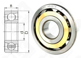 Подшипник 46407 Л (7407ACM) радиально-упорный шариковый 35-100-25 мм