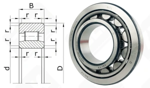 Подшипник 32316 (NU316) радиальный роликовый 80-170-39 мм