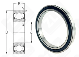 Подшипник 1000817 2RS (618172RS,68172RS) радиальный шариковый 85-110-13 мм