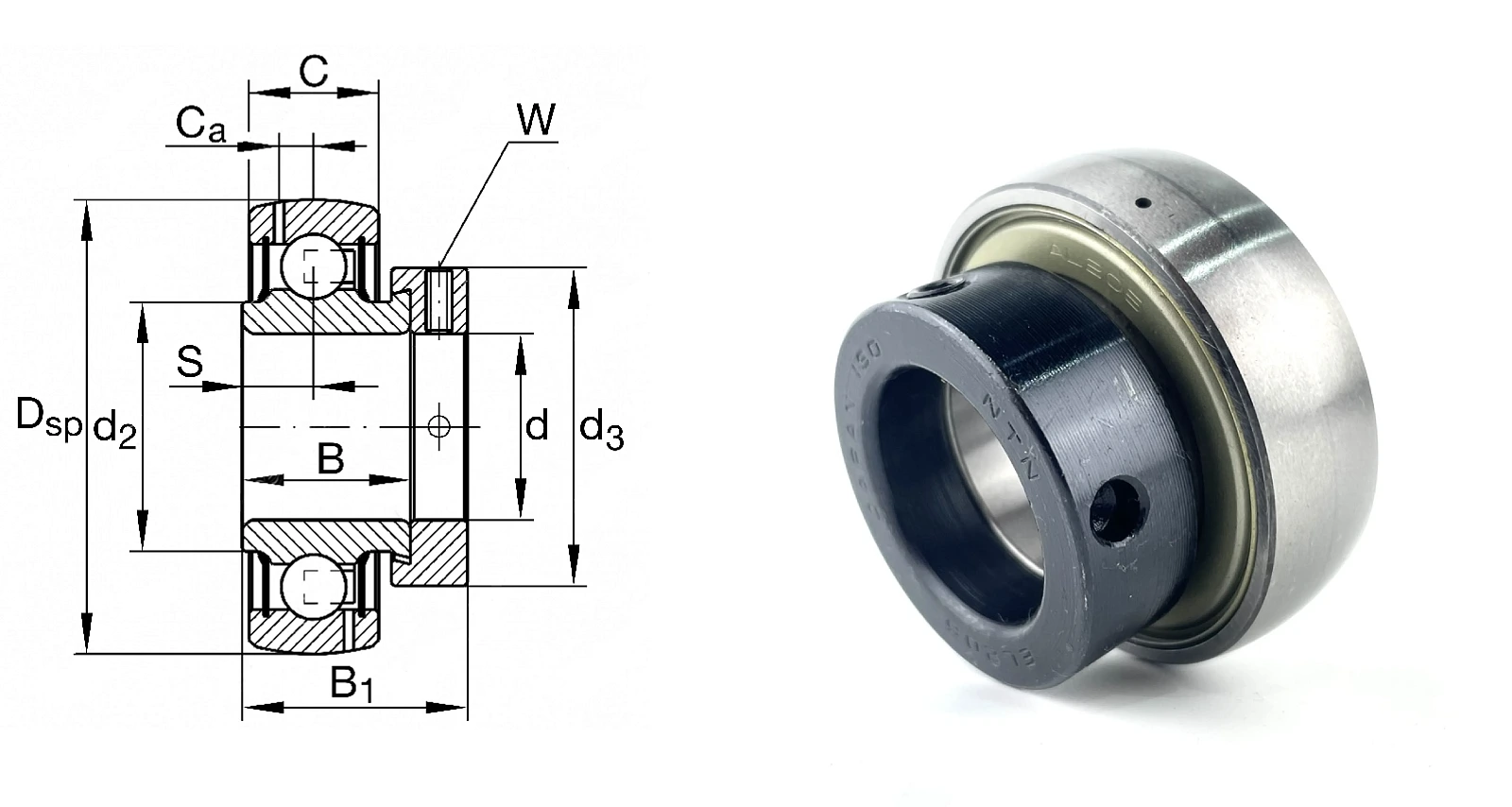 Подшипник шариковый AEL205D1 (AEL205D1) 25×52×31 мм NTN оригинал