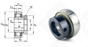 Подшипник AEL205D1 радиальный шариковый 25-52-31 мм