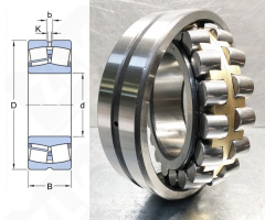 Подшипник 3520 H (22220CAW33,22220MBW33) радиальный роликовый самоустанавливающийся 100-180-46 мм