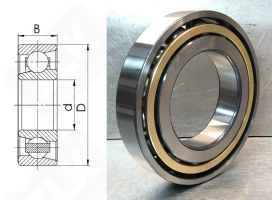 Подшипник 46220Л (7220ACM) радиально-упорный шариковый 100-180-34 мм