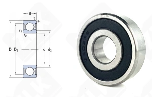 Подшипник 180303 (63032RS) радиальный шариковый 17-47-14 мм