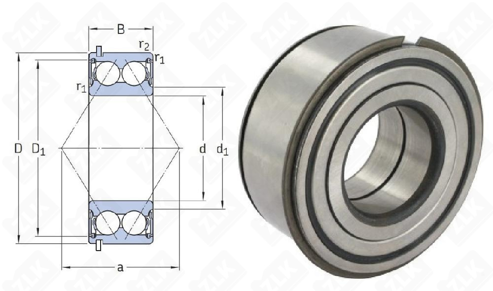 Подшипник шариковый (GB40250S01) 40×84×38 мм NK