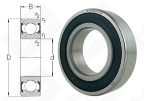 Подшипник 180105 (60052RS) радиальный шариковый 25-47-12 мм