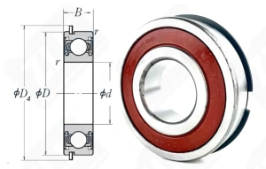 Подшипник 750307 (63072RSNR) радиальный шариковый 35-80-21 мм