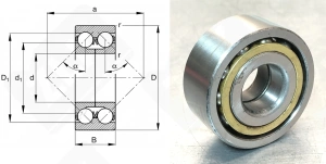 Подшипник 3086304Л (5304DMA,3304DMA) радиально-упорный шариковый 20-52-22,2 мм