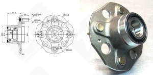 Подшипниковый ступичный узел JWB3124 (HUB083-64) радиально-упорный шариковый 30-66-54,5 мм
