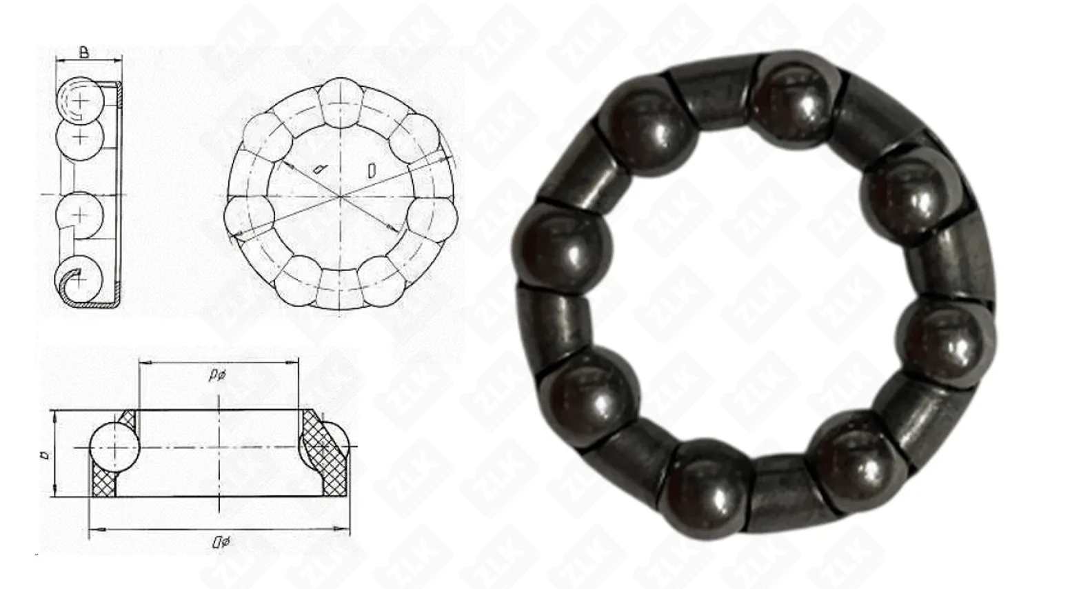 Подшипник шариковый  (6х8", d 28 мм) 20×28×6 мм Neutral