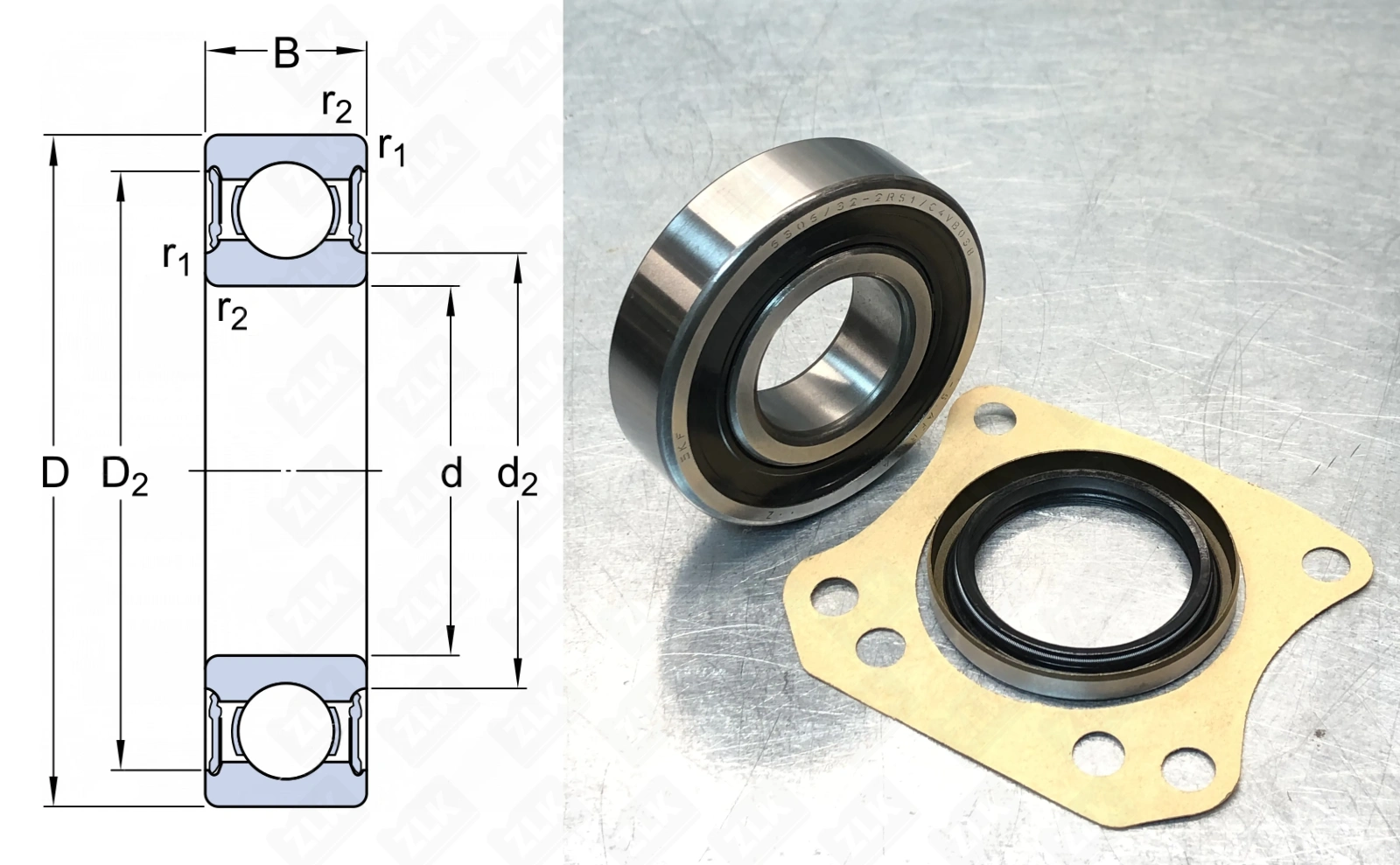 Подшипник шариковый  (VKBA673) 32×71.8×18.9 мм SKF оригинал