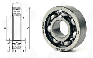 Подшипник 100 (6000) радиальный шариковый 10-26-8 мм