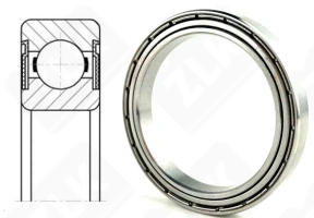 Подшипник 1000808 ZZ Ю (61808ZZ,6808ZZ) радиальный шариковый 40-52-7 мм