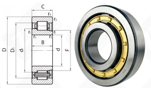 Подшипник 42416 Л (NJ416M) радиальный роликовый 80-200-48 мм