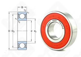 Подшипник 180101 (6001 2NSE9) радиальный шариковый 12-28-8 мм