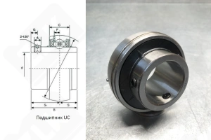 Подшипник 480207UC (UC207) шариковый 35-72-42,9 мм
