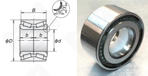 Подшипник 42KWD02A1G3CA123 радиально-упорный роликовый конический 42-72-35/38 мм
