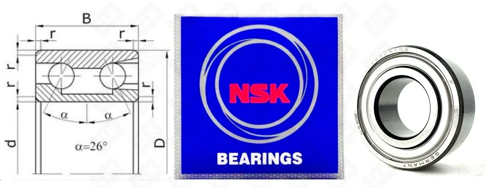 Подшипник шариковый 3056205 (5205B2ZRTNG,3205B2ZRTNG) 25×52×20.6 мм NSK оригинал