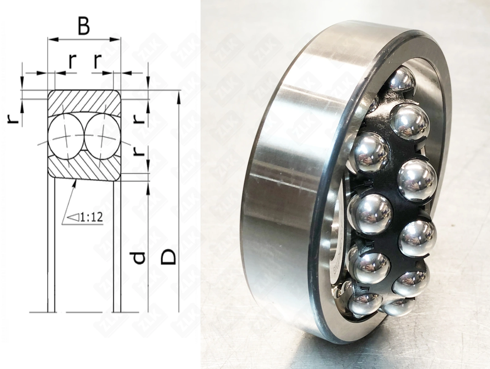 Подшипник шариковый 111512Е (2212EKTN9) 60×110×28 мм SKF оригинал