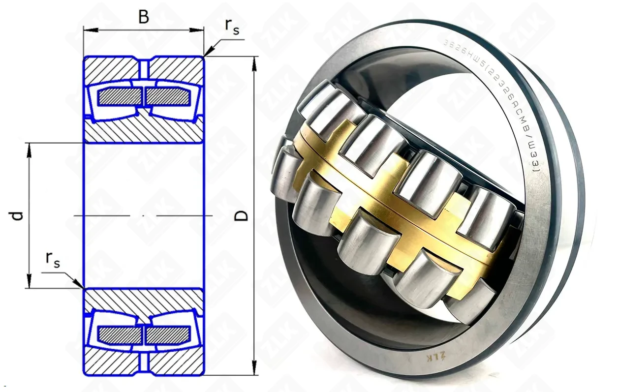 Подшипник роликовый 3626НШ5 (22326ACMBW33) 130×280×93 мм ZLK